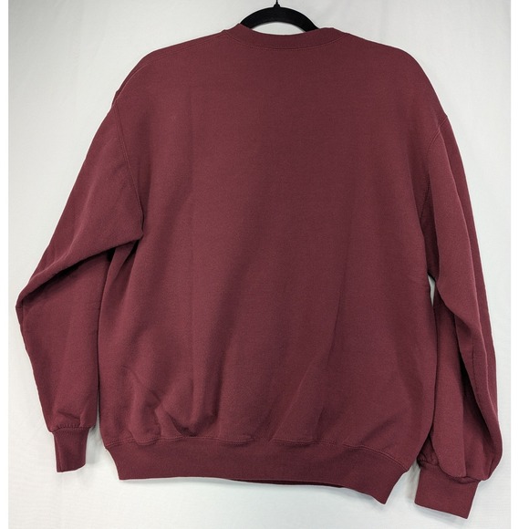 Jerzees Super Sweats Burgundy Embroidered Butterfly Crewneck Sweatshirt Mens M - Picture 2 of 7
